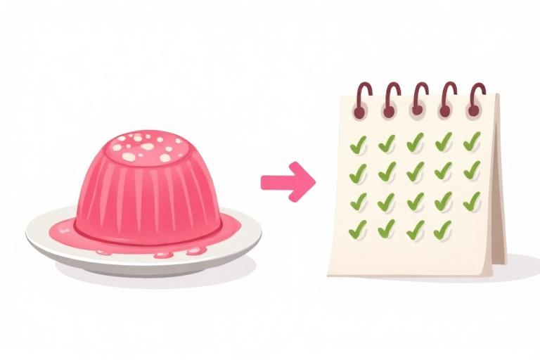 Gelatina e calendário de uso